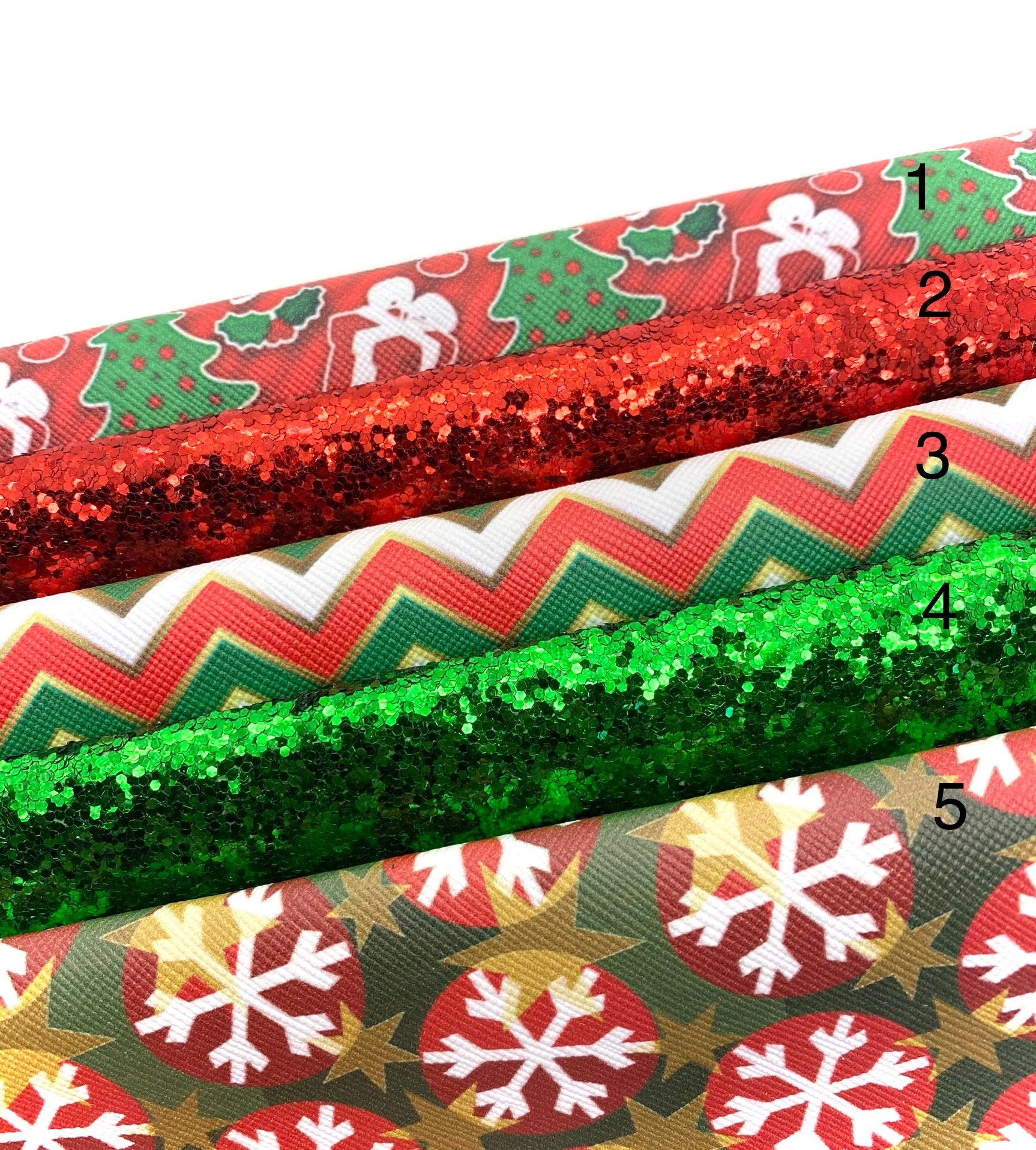 Christmas Patterned Faux Leather Sheet - Traditional Christmas